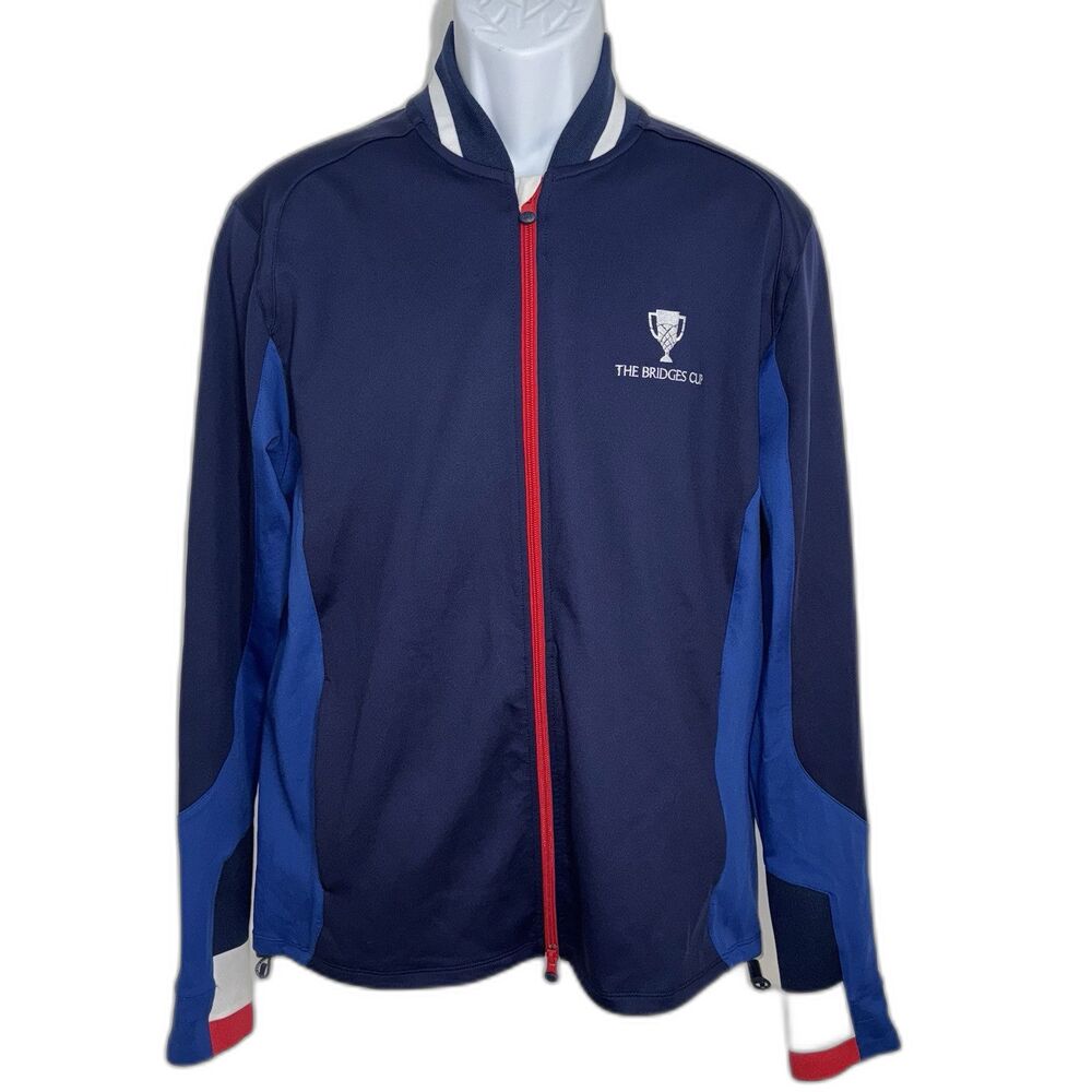 Greyson Sequoia Blue Full Zip Performance Stretch Jacket Men Medium Bridges Cup